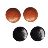 Oorbellen set- zilver- Leer-bruin -zwart- steker- 1 cm-Charme Bijoux