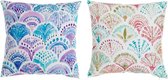 Kussen DKD Home Decor Mediterrane Multicolour Polyester (2 pcs) (45 x 10 x 45 cm)