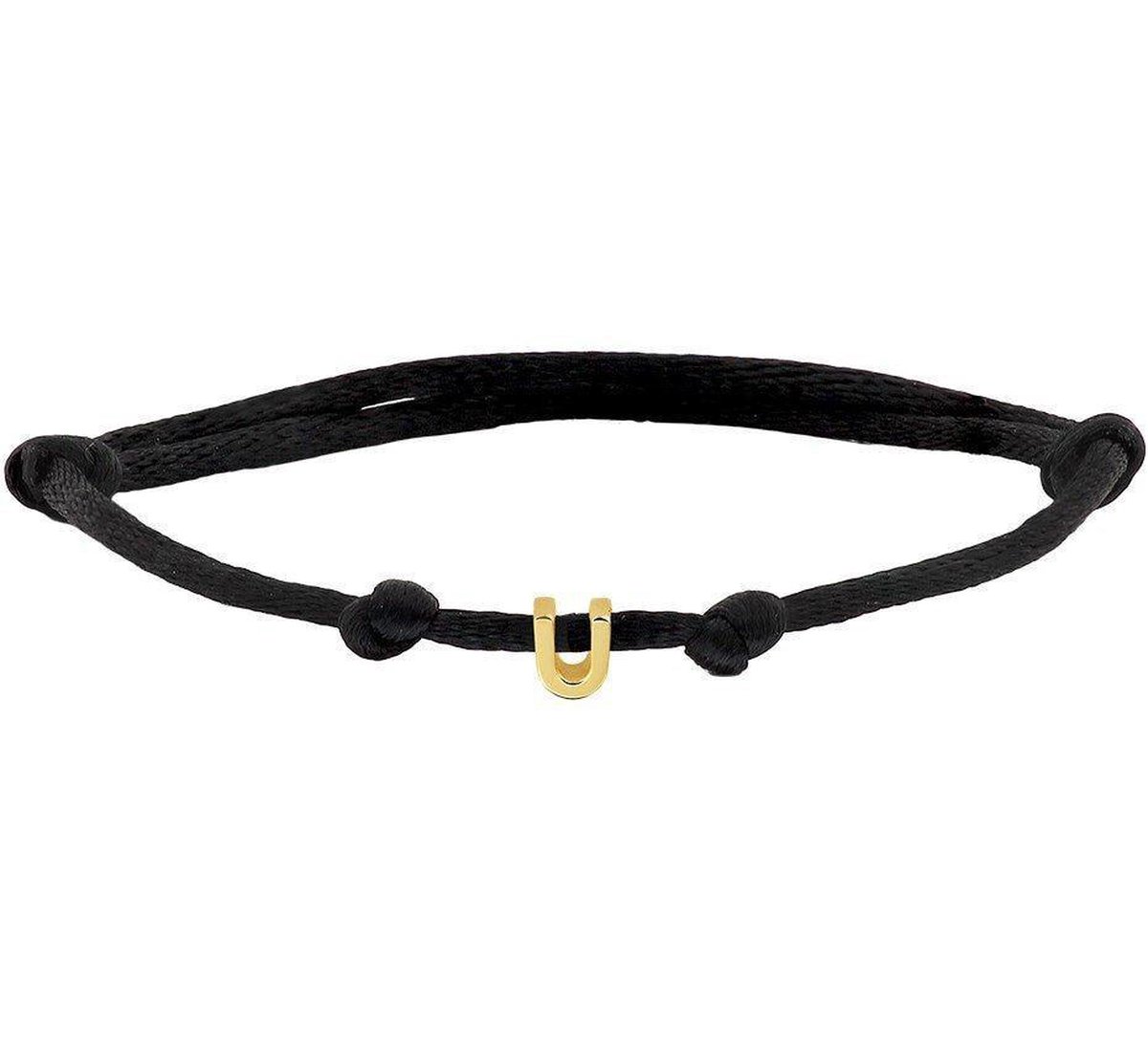 Goud Armband satijn letter U 4700049