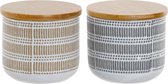 Organizer DKD Home Decor Katoen Bamboe Keramiek (2 pcs) (320 ml)