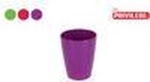 Plastic Glass 8x11cm Solid Privilege - 3 geassorteerde kleuren