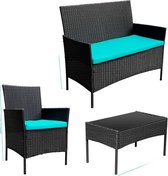 Dakta® Tuinset | Loungeset | Complete set | Incl. kussens | 4-delig | Tuinstoel | Tafel | Loungestoel | Tuinmeubelen | Tuintafel