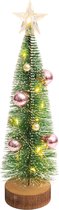St Helens Home & Garden - Mini Kerstdecoratie - Kerstboompje met led lampjes - 28cm