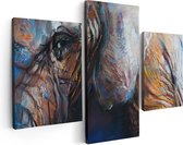 Artaza - Triptyque de peinture sur toile - Éléphant dessiné de près - Abstrait - 90x60 - Photo sur toile - Impression sur toile