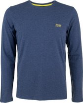 Hugo Boss embroidery logo O-hals shirt long sleeve blauw II - XXL