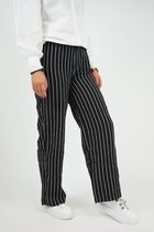 La Pèra Zwarte broek gestreept Vrouwen Pantalon Zwart Dames - Maat M