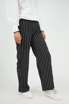 La Pèra Zwarte broek gestreept Vrouwen Pantalon Zwart Dames - Maat L