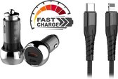 Dubbele Auto Oplader 20W USB-C + USB-A Quick Charge 3.0 (45W) – Telefoon Autolader – 12v / 24V - Voor iPhone Snellader