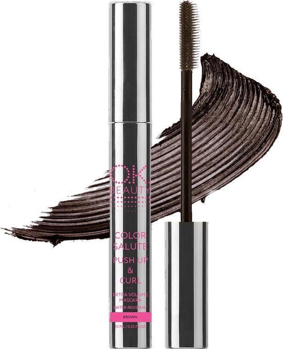 OK BEAUTY PUSH UP & CURL COLOR SALUTE extra volume mascara BROWN