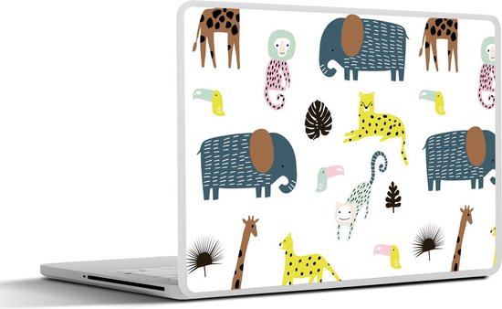 Laptop sticker - 13.3 inch - Dieren - Wilde dieren - Wit - 31x22,5cm - Laptopstickers - Laptop skin - Cover