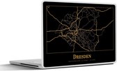 Laptop sticker - 13.3 inch - Stadskaart - Dresden - Duitsland - Goud - Zwart - 31x22,5cm - Laptopstickers - Laptop skin - Cover