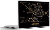Laptop sticker - 11.6 inch - Kaart - Arnhem - Zwart - Goud - 30x21cm - Laptopstickers - Laptop skin - Cover