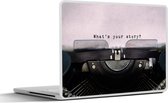 Laptop sticker - 15.6 inch - Typemachine - Papier - Vintage - Quote - 36x27,5cm - Laptopstickers - Laptop skin - Cover