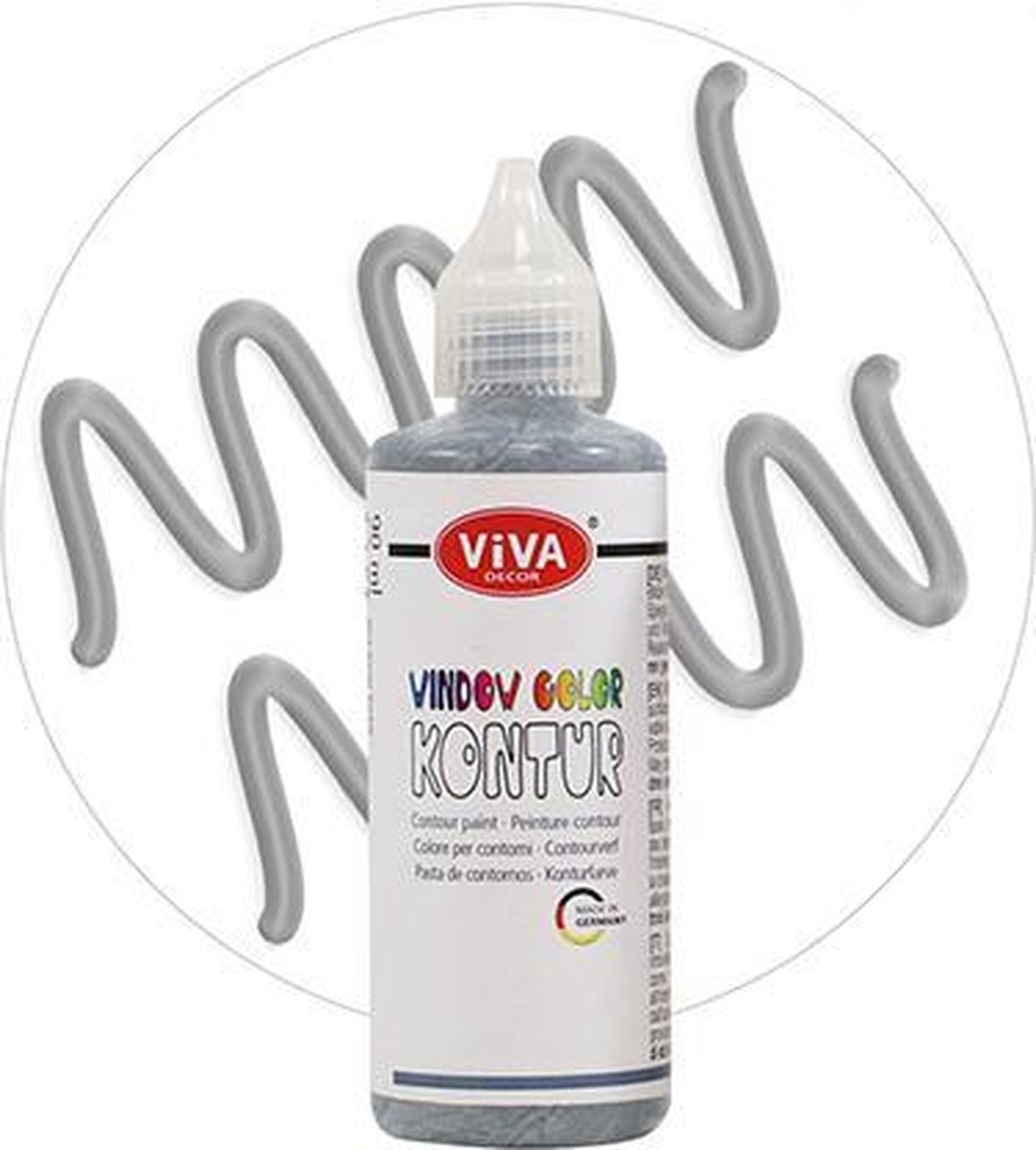 Glasverf - Stickerverf - contour zilver - Viva Kids - Windowcolor - 90ml