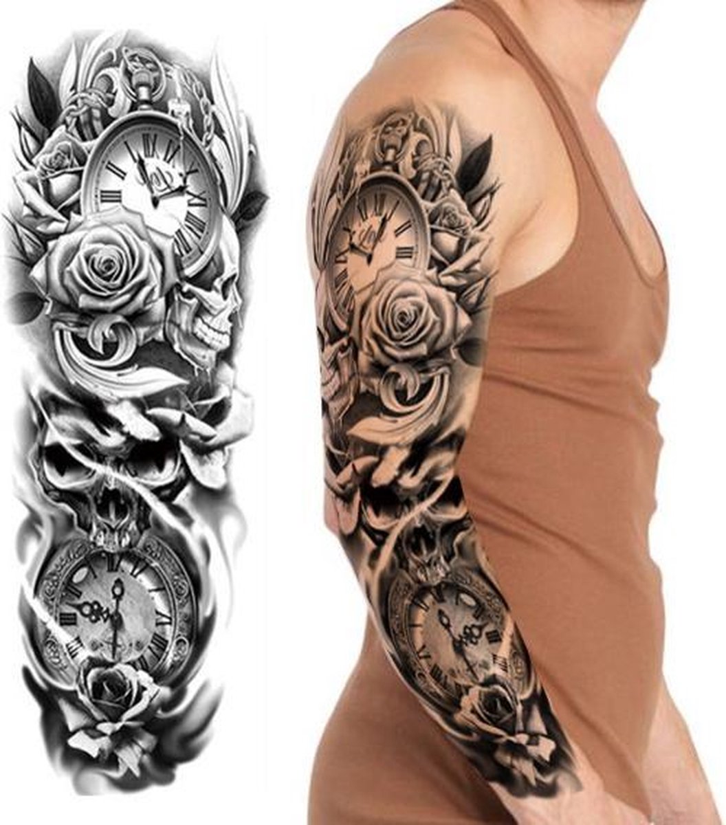 spade ruimte beweging Tijdelijke Sleeve Plak Tattoo Voor Op De Arm| Tattoo | Nep Tattoo |  Tijdelijke Plak... | bol.com