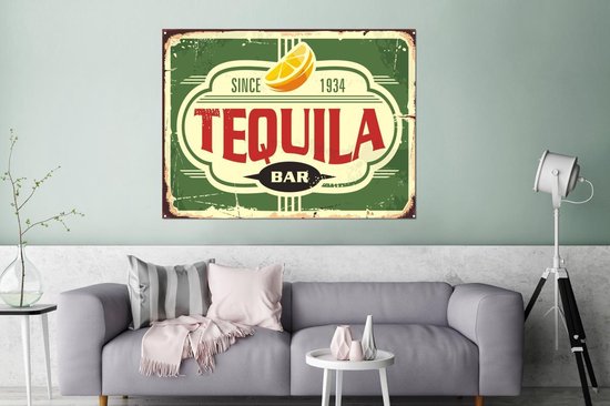 Décoration murale Métal - Peinture Aluminium - Tequila - Vintage - Billboard - 160x120 cm - Dibond
