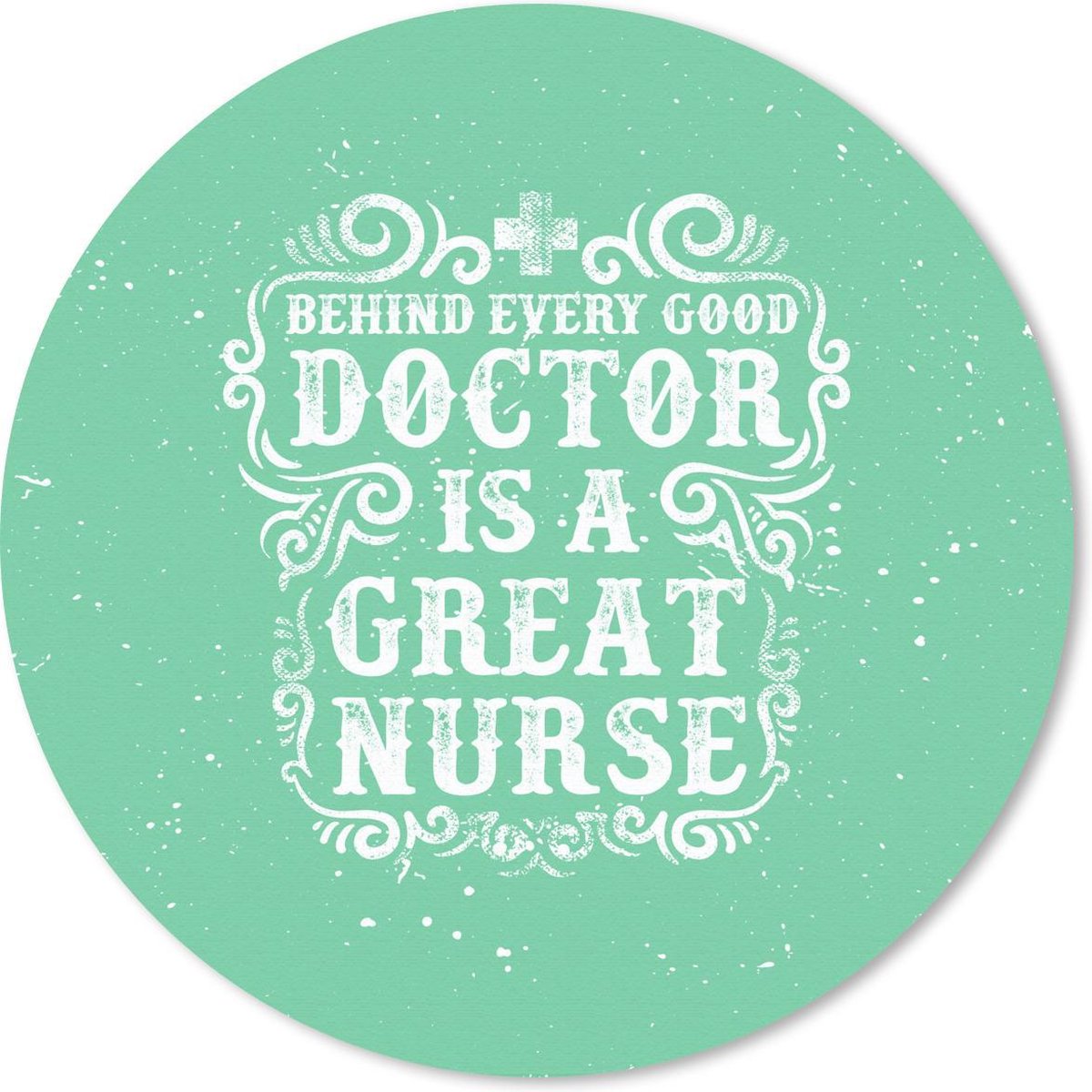 Muismat rond 30x30 cm - Mousepad Vintage - Dokter - Tekst - Ronde muismatten