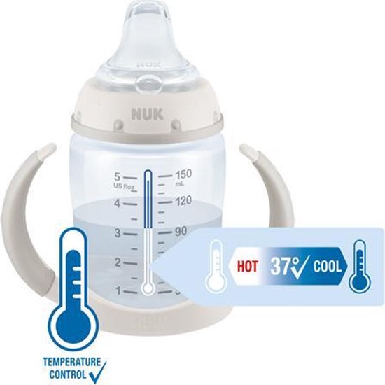 Nuk First Choice Learner Babyfles - 6-18 Maanden -Temperatuur Controle Systeem -Polypropyleen - BPA vrij -150 ml. Lila