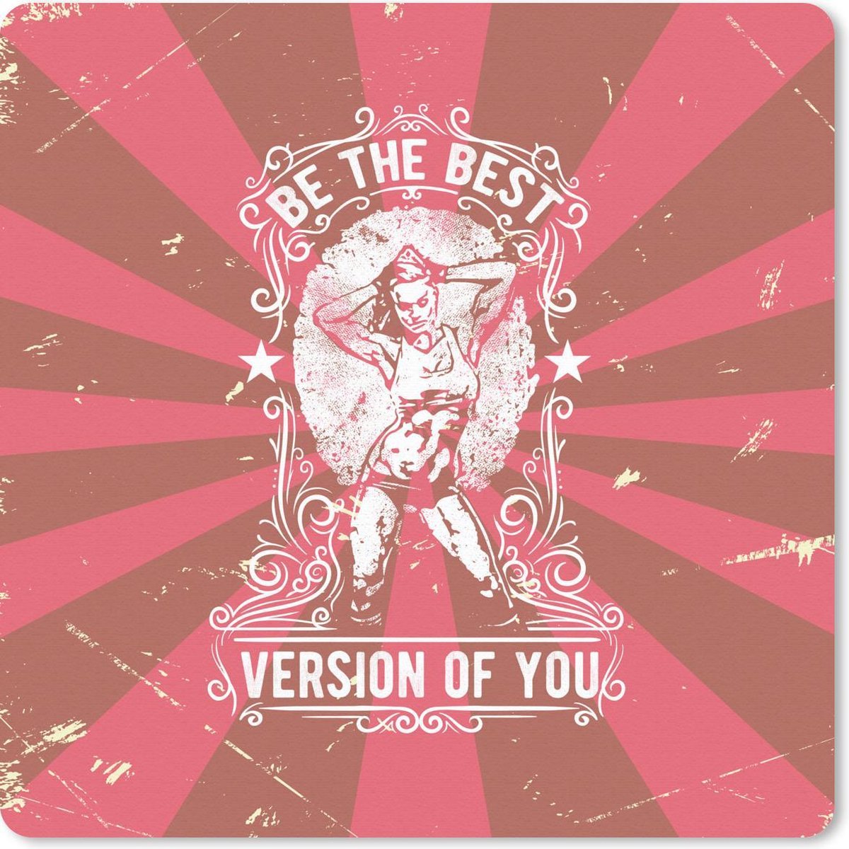Muismat 20x20 cm - Mousepad Vintage - Vrouw - Sport - Muismatten