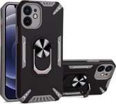 PC + TPU-beschermhoes met 360 graden draaibare ringhouder voor iPhone 12 mini (grijs)