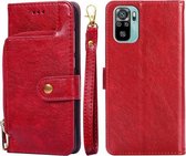 Ritstas PU + TPU Horizontale Flip Leren Case met Houder & Kaartsleuf & Portemonnee & Lanyard Voor Geschikt voor Xiaomi Redmi Note 10 4G / Note 10S (Rood)