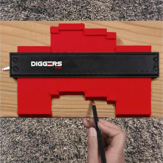 Diggers Aftekenhulp 25 cm met Metalen Lock en Basis - Diggers tools