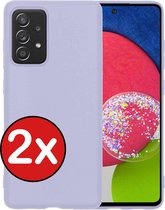 Samsung A52s Hoesje 5G Siliconen Case Back Cover Hoes - Samsung Galaxy A52s Hoesje Cover Hoes Siliconen - Lila - 2 PACK