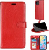 Pure kleur horizontale flip PU lederen tas met houder & kaartsleuven & portemonnee & fotolijst voor iPhone 13 (rose rood)