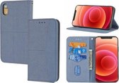 Geweven textuur stiksels magnetische horizontale flip PU lederen tas met houder & kaartsleuven & portemonnee & lanyard voor iPhone XR (grijs)