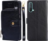 Ritstas PU + TPU Horizontale Flip Leren Hoes Met Houder & Kaartsleuf & Portemonnee & Lanyard Voor OnePlus Nord CE 5G (Zwart)