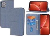 Geweven textuur stiksels magnetische horizontale flip PU lederen tas met houder & kaartsleuven & portemonnee & lanyard voor iPhone 11 Pro (grijs)