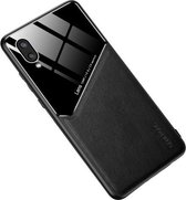 Voor Samsung Galaxy A02 All-inclusive leer + organisch glas beschermhoes met metalen ijzeren plaat (zwart)