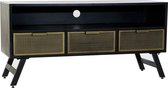 Tv-meubel DKD Home Decor Zwart Metaal Gouden (125 x 41 x 62 cm)