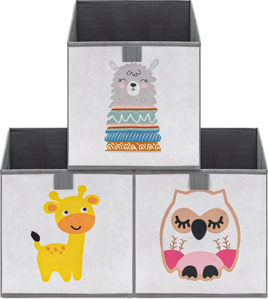 ENSEMBLE de boîtes pliantes renard et lion / boîte de rangement enfant en  tissu en