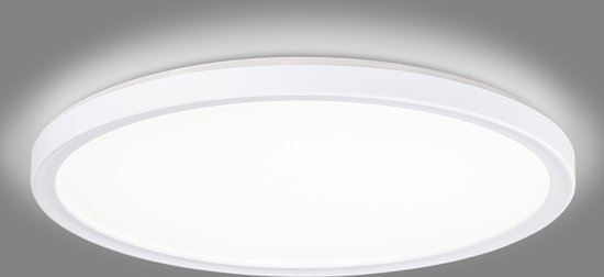 Navaris LED plafondlamp - Ronde lamp voor aan het plafond - Ultra plat -  Met indirecte... | bol.com