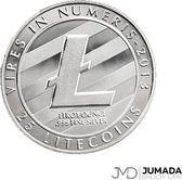 Jumada's Litecoin Cryptomunt Souvenir - Coin - Munten - Verzamelaars Munt - RVS - Zilverkleurig