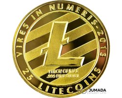 Jumada's Litecoin Cryptomunt Souvenir - Coin - Munten - Verzamelaars Munt - RVS - Goudkleurig