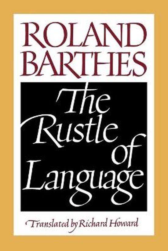 Livre "The Rustle of Language" par Roland Barthes, traduit par Richard Howard.
