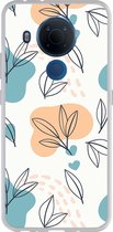 Nokia 5.4 Hoesje Siliconen - Painted abstract floral Case/Cover TPU - Smartphonebooster.nl