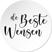 De beste wensen - Winter - Oud & Nieuw - Sluitsticker - Hele Fijne Feestdagen - Sluitzegel – Kadosticker | Zwart – Wit – Kerst - Feestdagen | Verrassen  | Envelop sticker | Cadeau