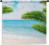 Wandkleed - Wanddoek - Tropisch - Palmboom - strand - 180x180 cm - Wandtapijt