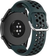 YONO Sport Air Smartwatch Bandje 20mm - Horlogebandje geschikt voor Samsung Galaxy Watch 6 / 5 / Pro / 4 / 3 / Active 2 - Polar Ignite / Unite – Huawei - Donkergroen / Zwart