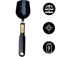 Pecari - Digitale weegschaal lepel - Weeglepel - Precisieweegschaal - Tot 500 gram - Dierenvoeding weegschaal - maatlepel - Zwart