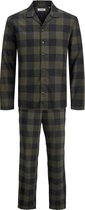 Jack & Jones heren pyjama Knoopsluitng - Olive Night  - XL   - Groen