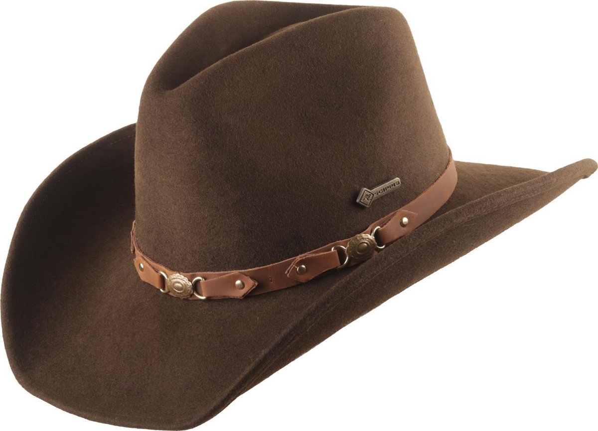 Scippis Western Bandit – 100% wollen hoed met leren band