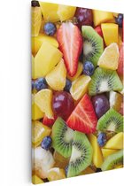 Artaza Canvas Schilderij Diverse Kleurrijke Fruit Achtergrond - 80x120 - Groot - Foto Op Canvas - Canvas Print