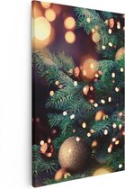 Artaza - Peinture sur toile - Arbre de Noël décoré avec des lumières - 40 x 60 - Photo sur toile - Impression sur toile