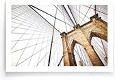 Walljar - Brooklyn Bridge Up Close - Muurdecoratie - Poster