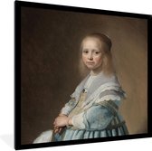 Fotolijst incl. Poster - Portret van een meisje in het blauw - Schilderij van Johannes Cornelisz. Verspronck - 30x40 cm - Posterlijst