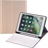 Case2go - Bluetooth toetsenbord Tablet hoes geschikt voor iPad 2021/2020/2019 - 10.2 Inch - Keyboard Case met Stylus Pen Houder - Goud